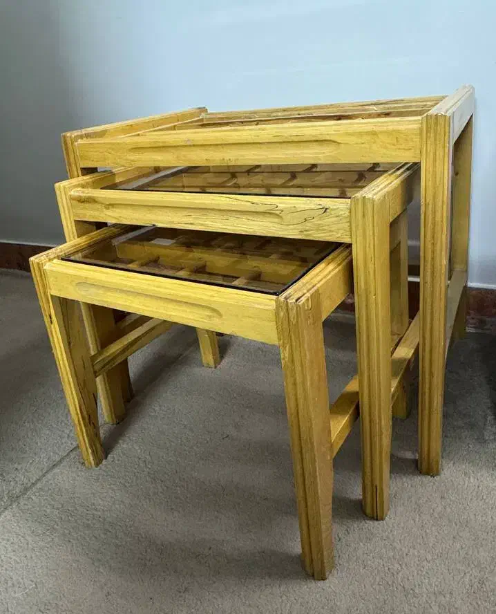 عسلی چوبی سه عدد|مبلمان خانگی و میز عسلی|اسلامشهر, زرافشان|دیوار