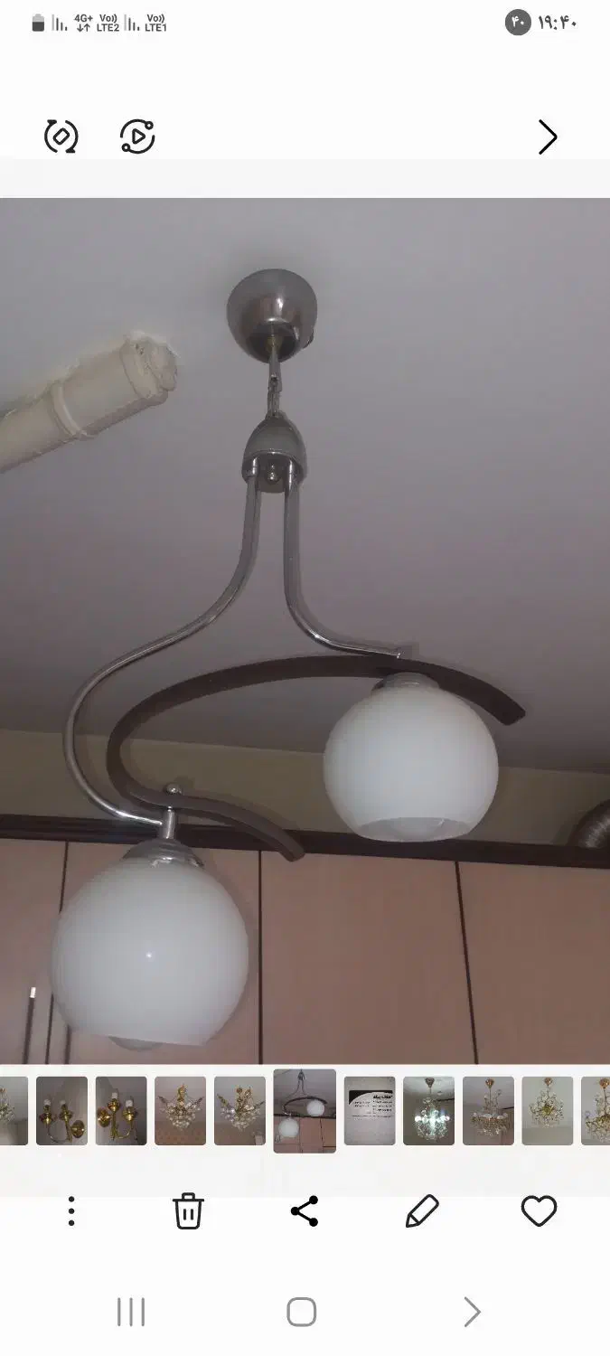 لوستر سقفی حباب دار|لوستر و چراغ آویز|تهران, باغ فیض|دیوار