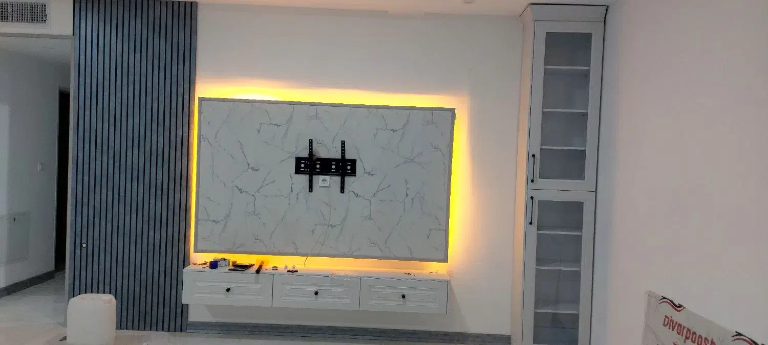 اجرای کناف تایل باکس سقف فلت پی وی سی|خدمات پیشه و مهارت|بیرجند, |دیوار