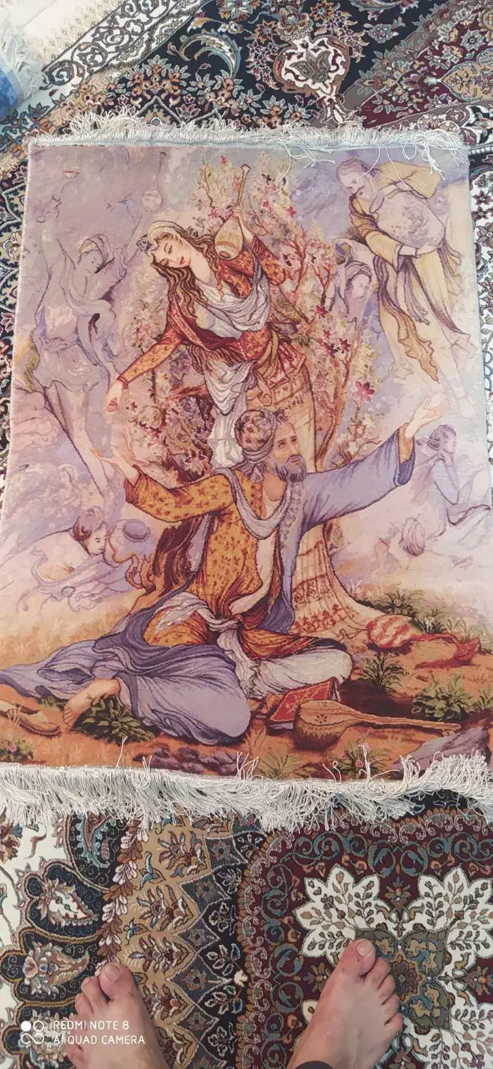 تابلوفرش ابریشم دستبافت|تابلو فرش|کرمانشاه, |دیوار