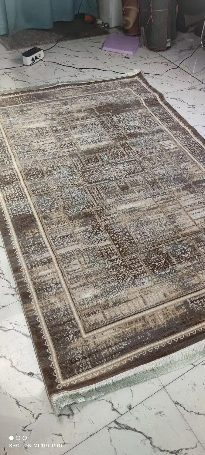 فرش ماشینی قالیچه موکایی ۴ متری|فرش|اصفهان, باغ نگاره|دیوار