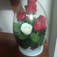 گلدان باچوب بامبو و۲عدد گل کوچک|گل مصنوعی|ری, علایین|دیوار