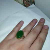 انگشتر عقیق سبز طبیعی