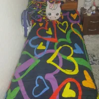 تخت یکنفر با خوشخواب وپاتختی