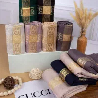 روسری ابریشم ژاکارد دور طلایی|لباس|رامهرمز, |دیوار