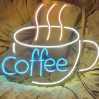تابلو نئون کافی‌شاپ کافه و قهوه فروشی
