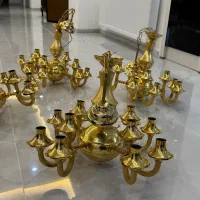 لوستر طلایی رنگ ثابت|لوستر و چراغ آویز|ارومیه, |دیوار