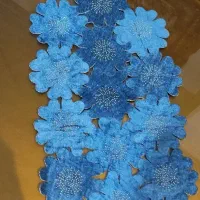رومیزی مخمل نگین کوب شده سرمه ای|پرده، رانر، رومیزی|قم, میرزائیه|دیوار