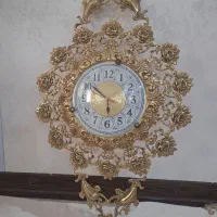 ساعت دیواری وسطل زباله وجا دستمالی برنز