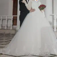 لباس عروس با شنل و ژپون و تور