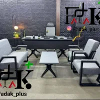 میز شل اداری+ مبل چرمی+ مدیریت صندلی توری