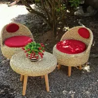 میزعسلی  صندلی حصیری