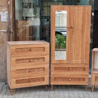 کمد و دراور و میز آرایش حصیری پایه و دستگیره چوبی|جاکفشی، کمد، دراور|مشهد, یاس|دیوار