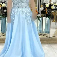 لباس مجلسی ساتن آمریکایی کارشده