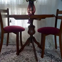 میزنهارخوری۲نفره چوب اصل همراه پرده