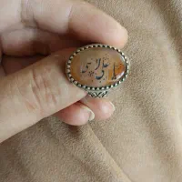 اگشترنقره عقیق یمنی رکاب تماما دست ساز قلمزنی