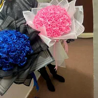 دسته گل روبانی و فلاور بگ و رز کهکشانی|گل مصنوعی|تبریز, |دیوار