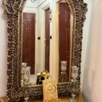 آینه چوبی وشمعدان برنجی|آینه|پاکدشت, پاکدشت (مامازند)|دیوار