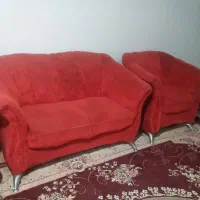 مبل 4 نفره قرمز مخمل