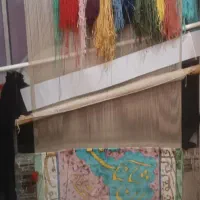 قالی ابریشم نیمه کاره