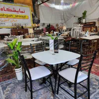 میز و صندلی فلزی چهار نفره استیل و مشکی|میز و صندلی غذاخوری|شیراز, وزیرآباد|دیوار