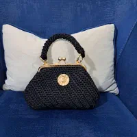 کیف دهانه مکرومه بسیار شیک