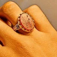 انگشتر عقیق خطی دست ساز .
