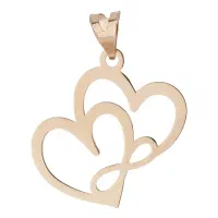 آویز گردنبند طلا 18 عیار  دوقلبی و بی نهایت