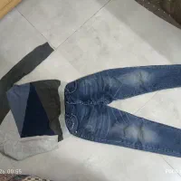 شلوار لی و بلوز بافت