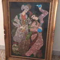 تابلو نقاشی زینتی پارچه ایی (پولک کوب)