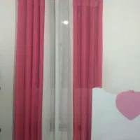 پرده صورتی حریر