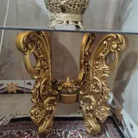 جلو مبلی و میز عسلی چوب راش ورق طلا