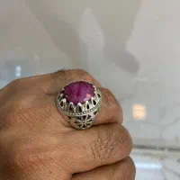 انگشتر نقره یاقوت سرخ اصل و معدنی