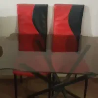 چهار عددصندلی بایه میز پایه فلز