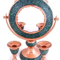 آینه شمعدان فیروزه و مس برند آقاجانی