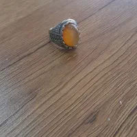 انگشتر عقیق پرتقالی رگه خونی دار|جواهرات|برازجان, |دیوار