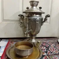 سماور زغالی ذغالی تمام برنجی قدیمی عتیقه بکر بکر