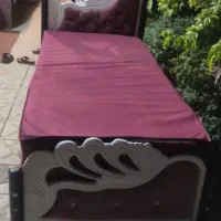 تخت یکنفره فلزی بدون تشک|تخت و سرویس خواب|درگزین, |دیوار