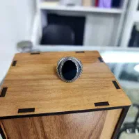 انگشتر نگین مشکی وارداتی (( نقره ۹۲۵ ))|بدلیجات|کرمانشاه, |دیوار