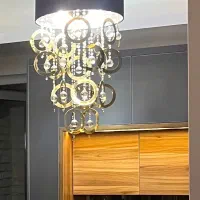 لوستر طرح مخمل مشکی طلایی