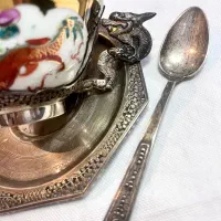 فنجان نعلبکی قاشق نقره|کلکسیون اشیاء عتیقه|قائمشهر, |دیوار