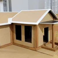 ماکت خانه ساخته شده از کارتن و چوب|مجسمه، تندیس، ماکت|رباط‌کریم, رباط‌کریم|دیوار