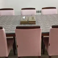 میز ناهار خوری ۸ نفره با شیشه دودی ۱۰ میل