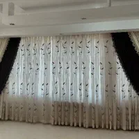 ۵۴ متر پرده حریر  و ۳۰ متر پارچه مخمل با میل پرده