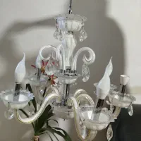 لوستر کریستال سفید ۶ شاخه
