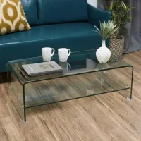 میز جلومبلی شیشه‌ای شلف دار - تست ایمنی + کارخانه