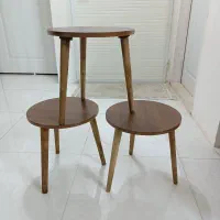 سه عدد میز جلومبلی گرد سه پایه 35 سانتی