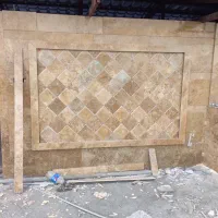 سنگ کاری نما پله قلیانی قرنیز باربیکیو|خدمات پیشه و مهارت|رامسر, |دیوار