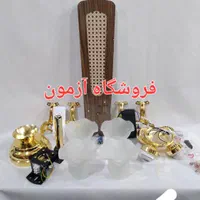 پنکه سقفی لوستری چهار پره چوبی چراغدار اورجینال|پنکه و تصفیه‌کنندهٔ هوا|تهران, صادقیه|دیوار