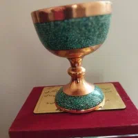 دکوری خانه ،گلدان مسی خاتم کاری